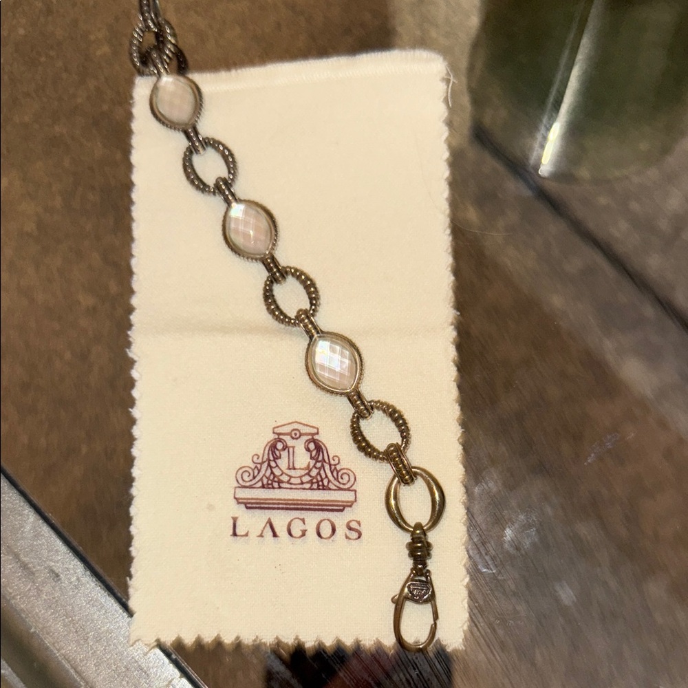 LAGOS link silver and mother of pearl Bracelet